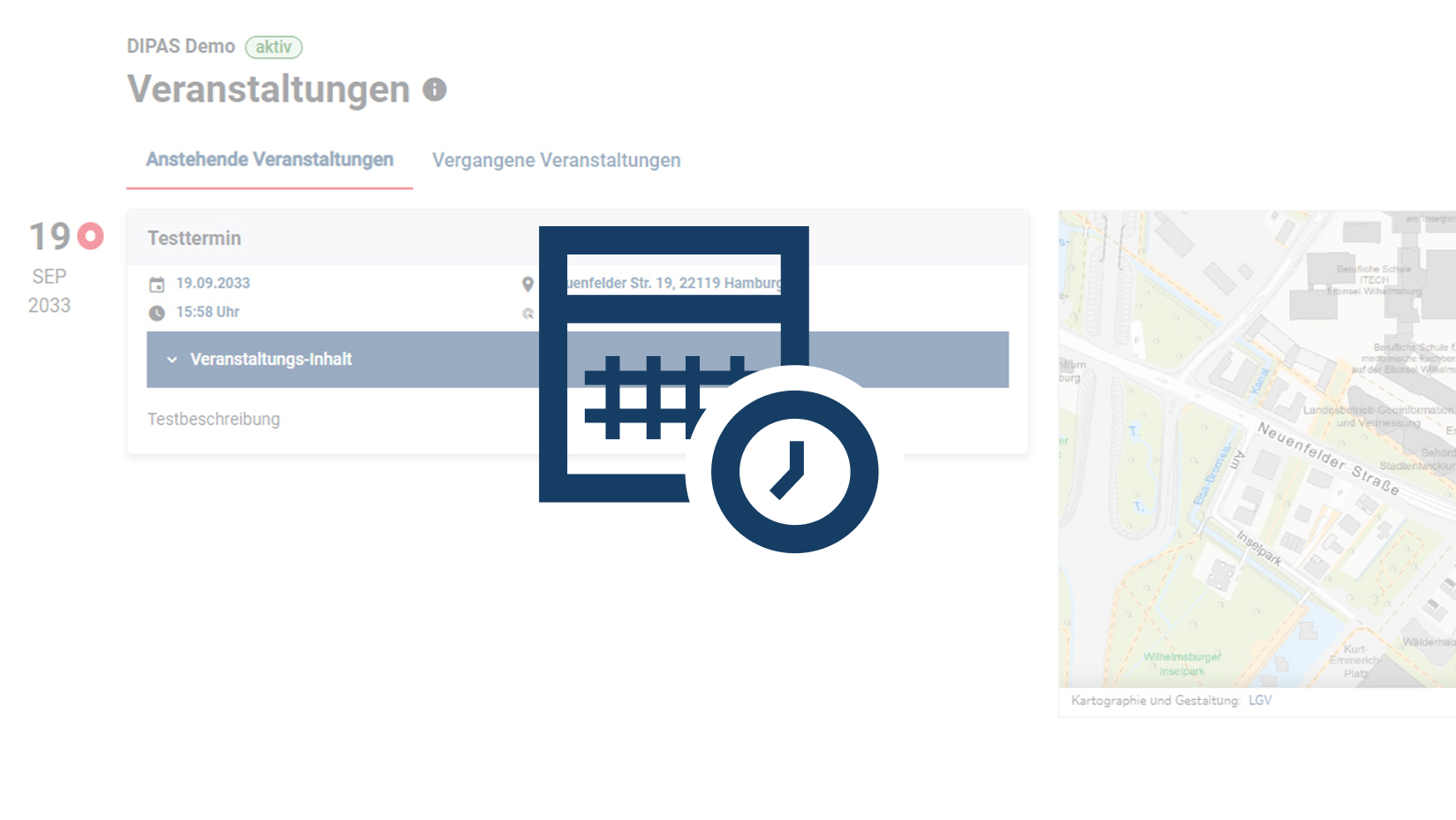 Screenshot DIPAS info with logo