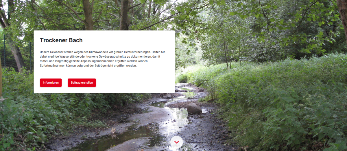 Screenshot DIPAS Trockener Bach