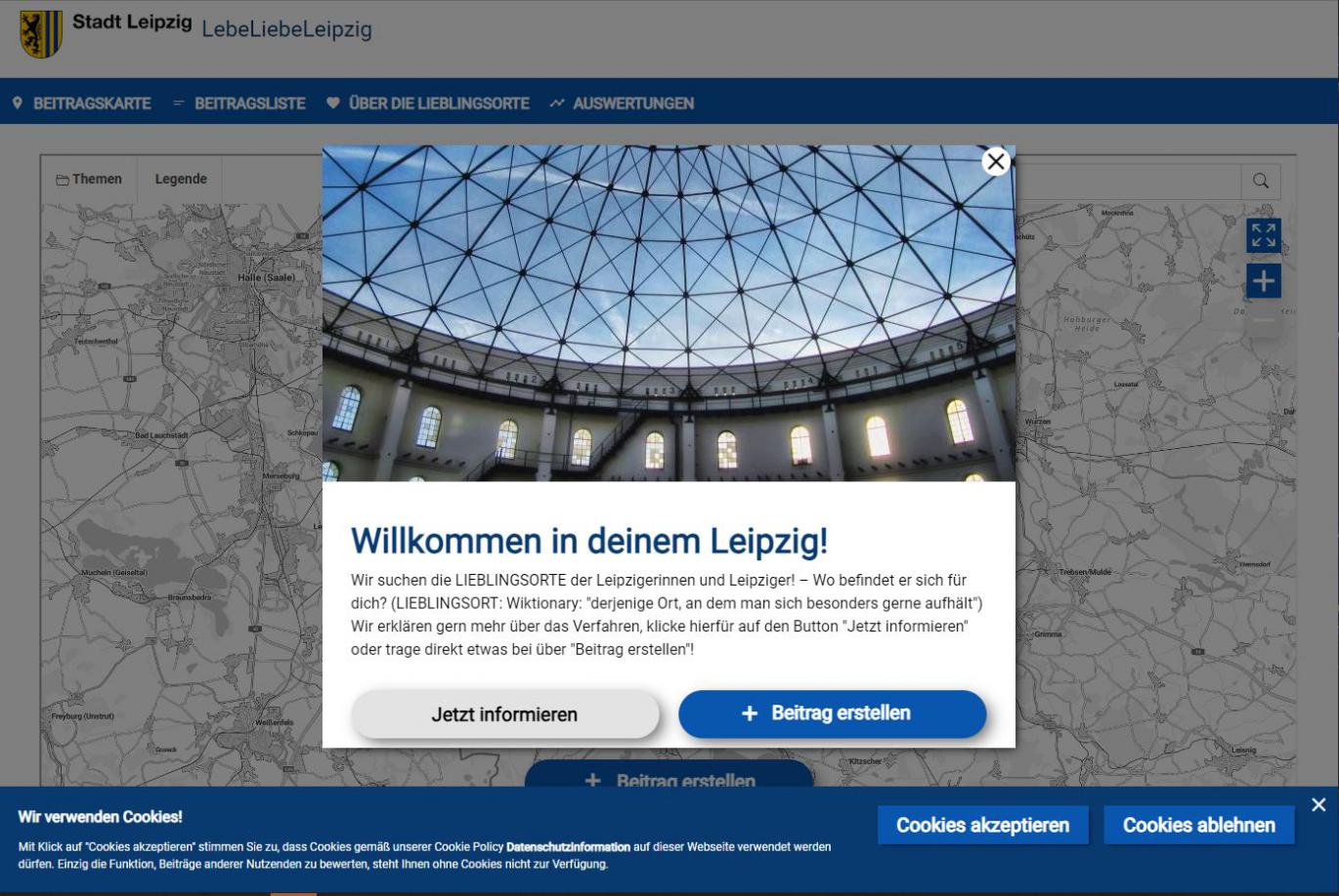 Screenshot des DIPAS Verfahrens LebeLiebeLeipzig 